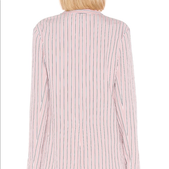 Tibi Twill Oversized Blazer in Dusty Pink - Picture 4 of 6